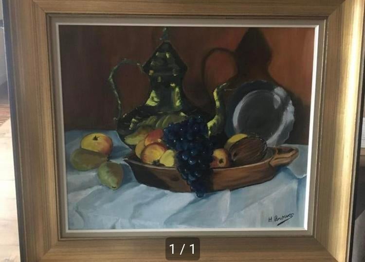 Peinture nature morte dans un cadre doré, Antiquités & Art, Art | Peinture | Classique, Enlèvement