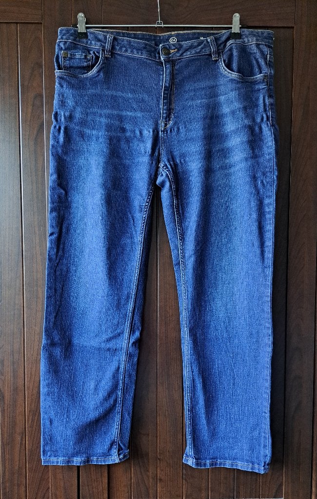 Blauwe jeansbroek van C&A maat 48, Kleding | Dames, Overige jeansmaten, Verzenden, Blauw, Gedragen
