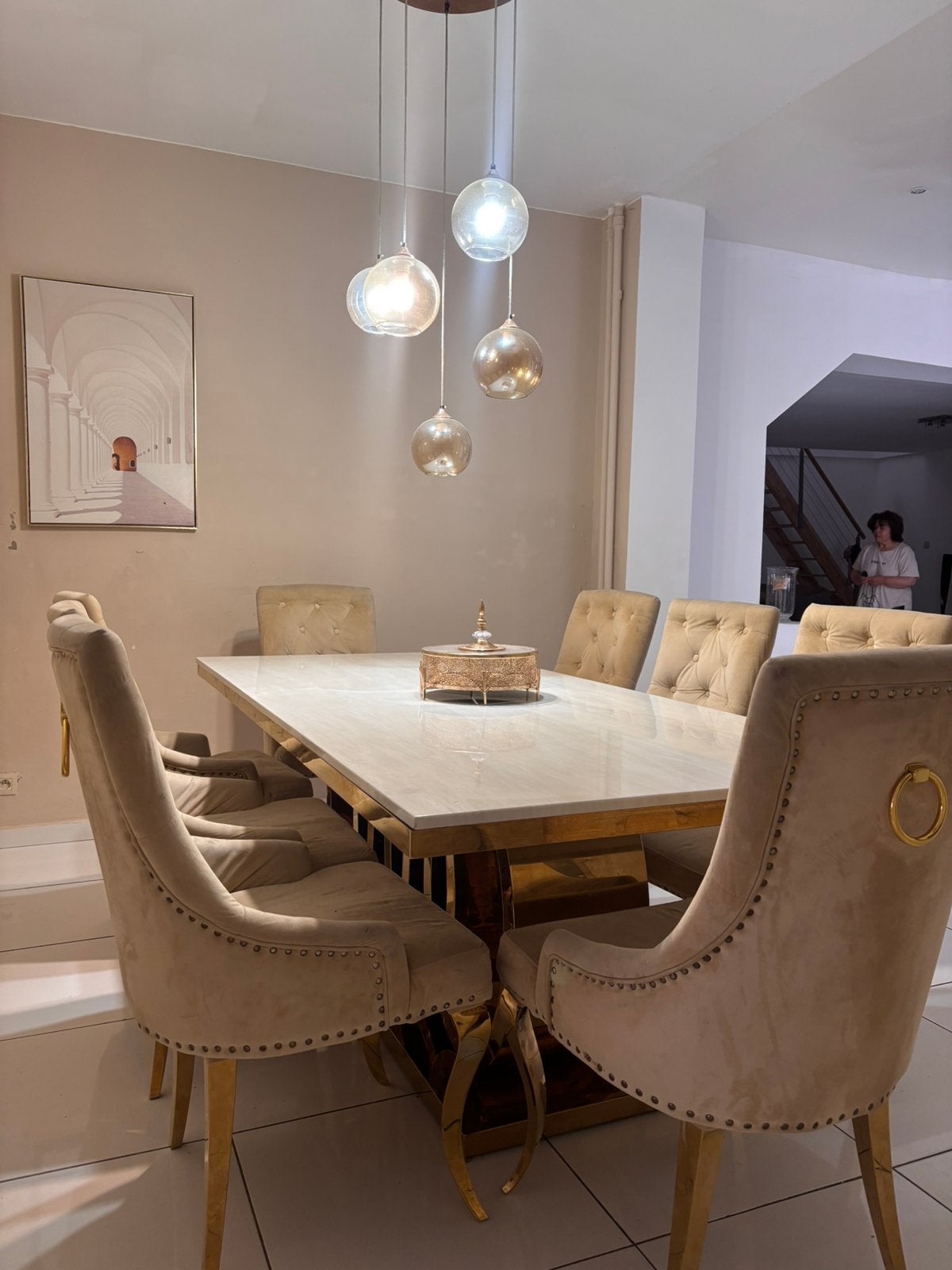 Salle à manger beige, Enlèvement, Utilisé