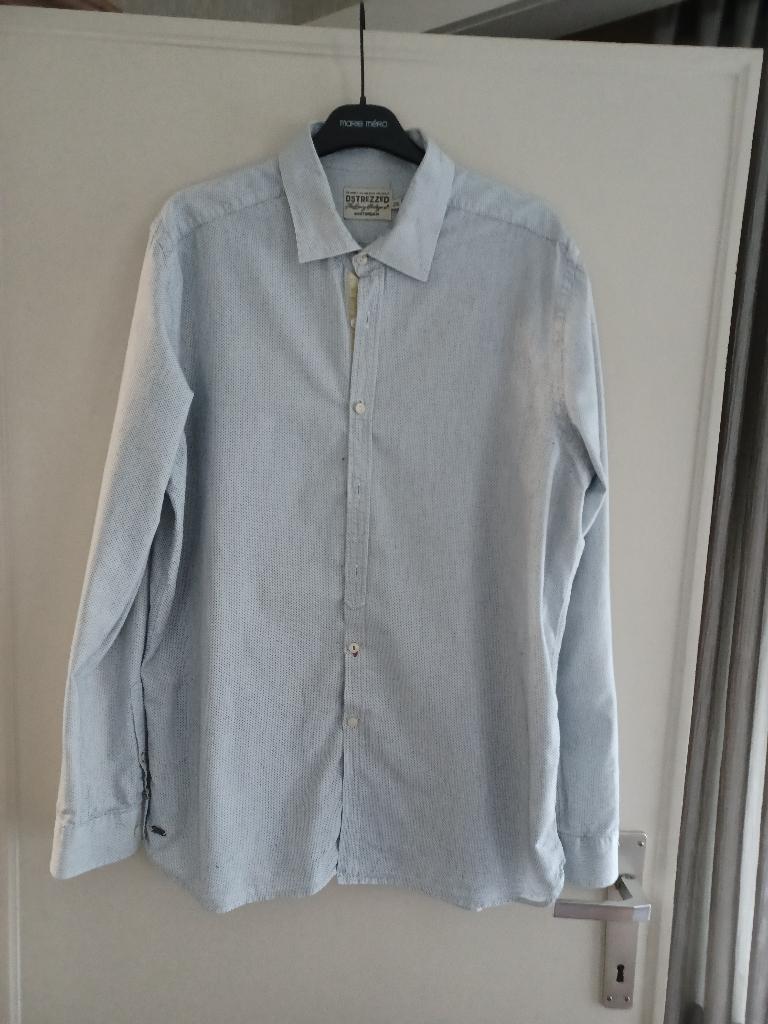 Hemd drestressed maat XXl blauw, Verzenden, Zo goed als nieuw, Blauw, Destresed