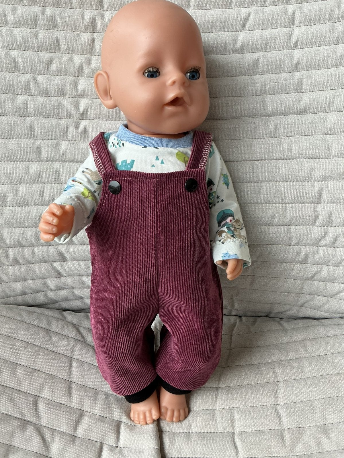 206. Babyborn: Nieuw ribfluwelen salopette met T -shirt, Kinderen en Baby's, Ophalen of Verzenden, Nieuw, Babypop