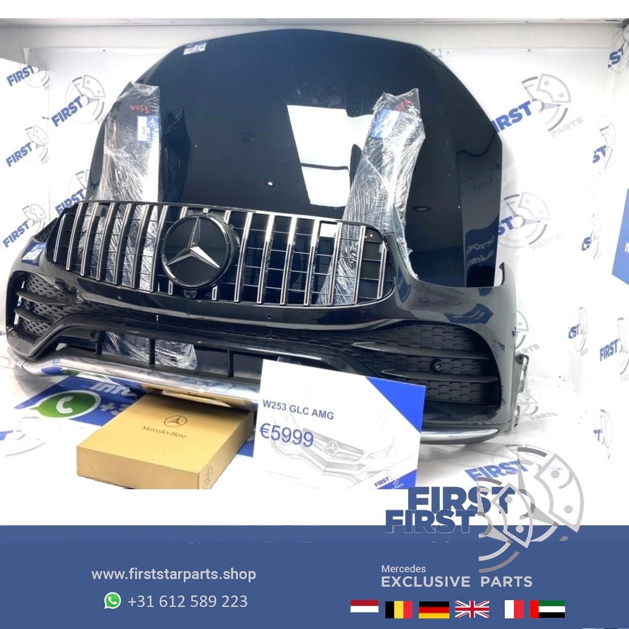 W253 C253 GLC FACELIFT VOORKOP ZWART COMPLEET FRONT GT GRIL, Utilisé, -, Avant, -