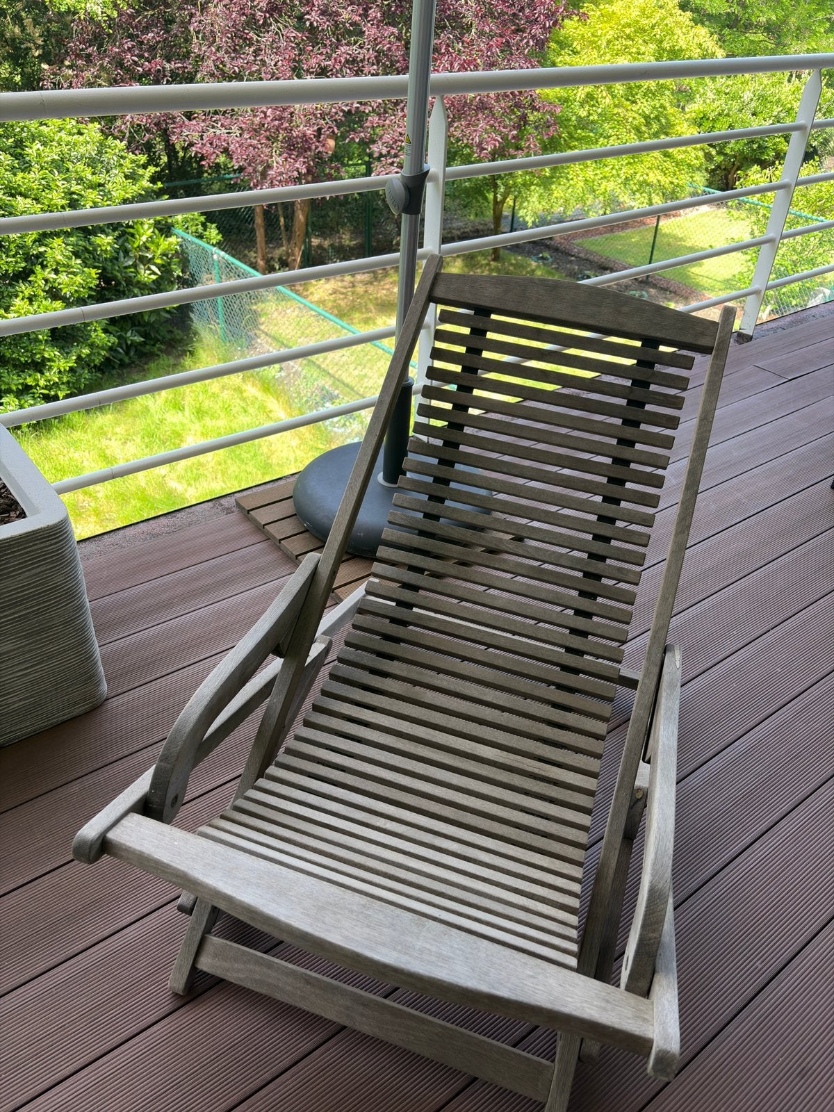 Relaxstoel in teak hout, Ophalen, Gebruikt, Hout