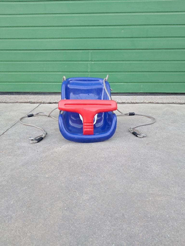 Babyschommel zitje – rood/blauw – tot 25 kg, Enlèvement, Comme neuf, Balançoire, Partie complémentaire