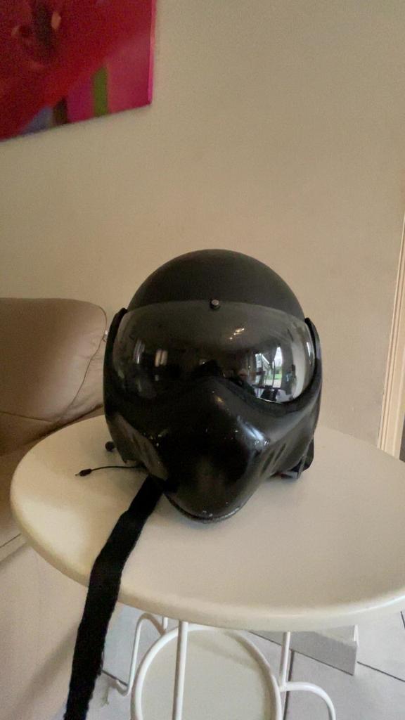 Boxerhelm met Geluidsysteem, Fietsen en Brommers, Brommerhelmen, Gebruikt, Small, Ophalen