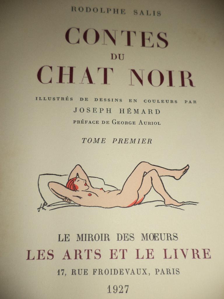 1927 Rodolphe SALIS Contes du Chat Noir vol I ill. érotiques, Livres, Littérature, Enlèvement ou Envoi
