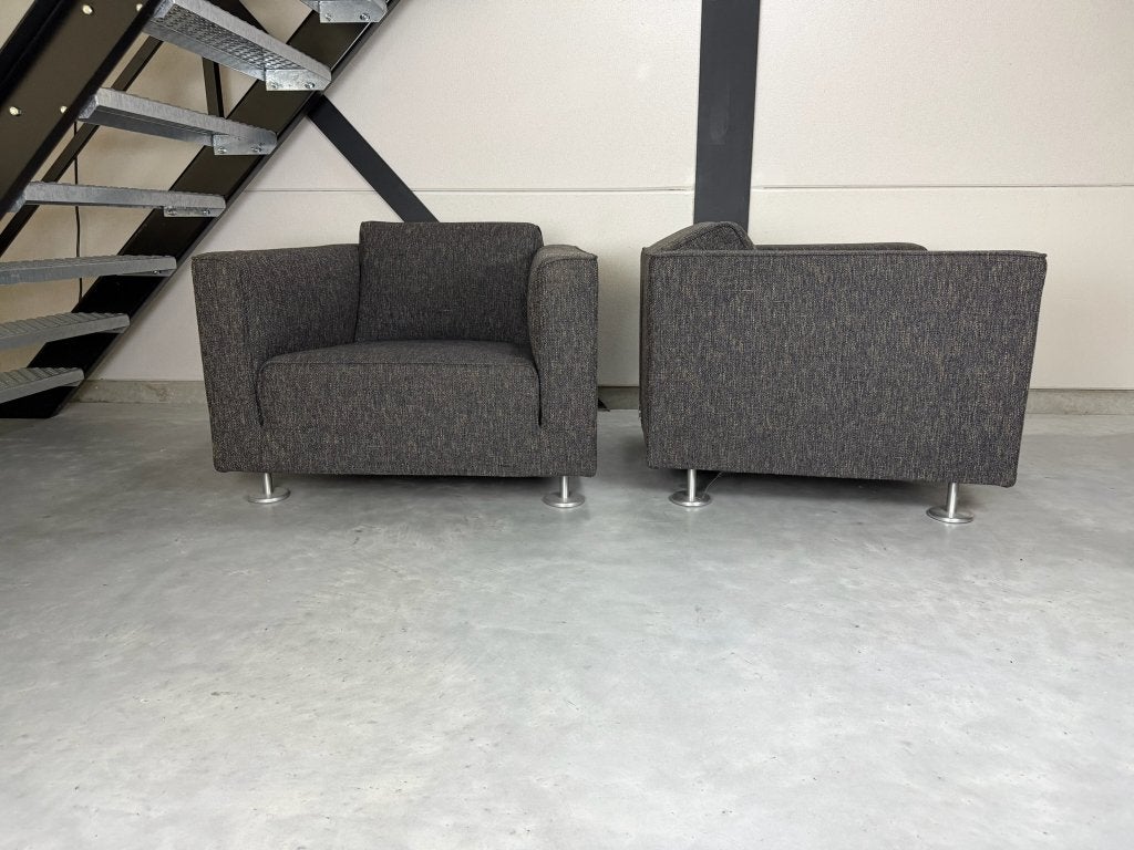 Design on Stock Blizz fauteuils - antracietgrijze stof, Ophalen, Nieuw, 75 tot 100 cm, Kunststof