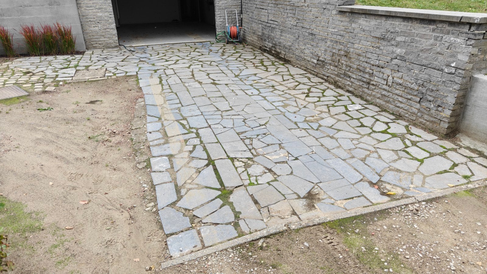 Blauwe steen +-25m2, Tuin en Terras, Ophalen, Gebruikt