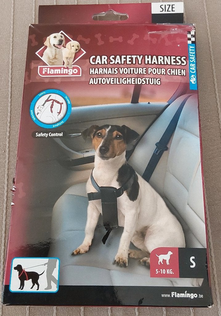 CAR SAFETY HARNESS FLAMINGO NOUVEAU // +PANIER, Flamingo, Enlèvement, Neuf, Laisse pour chien