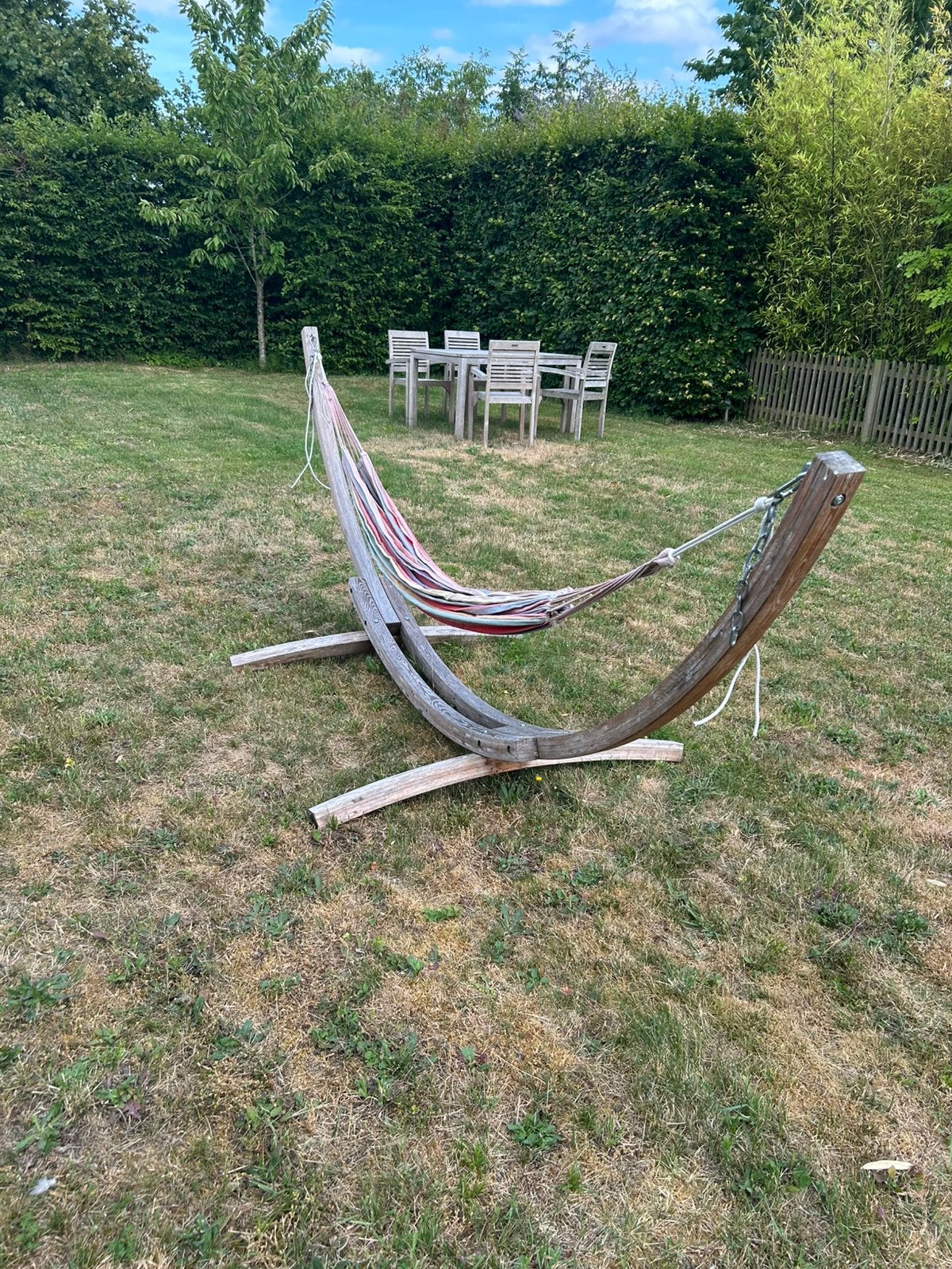 Hangmat op stevige houten voet, Enlèvement, Utilisé