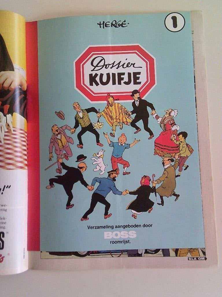 4 afleveringen Kuifje met  dossier Kuifje BOSS .1975, Boeken, Ophalen of Verzenden