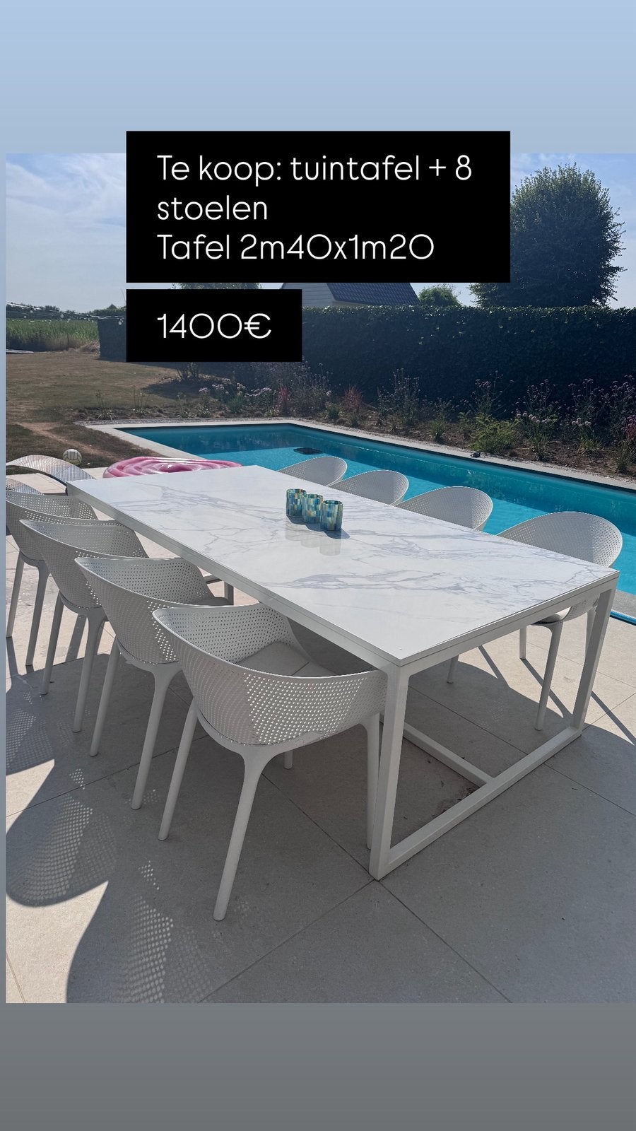 Tafel + 8 stoelen, Ophalen, Zo goed als nieuw
