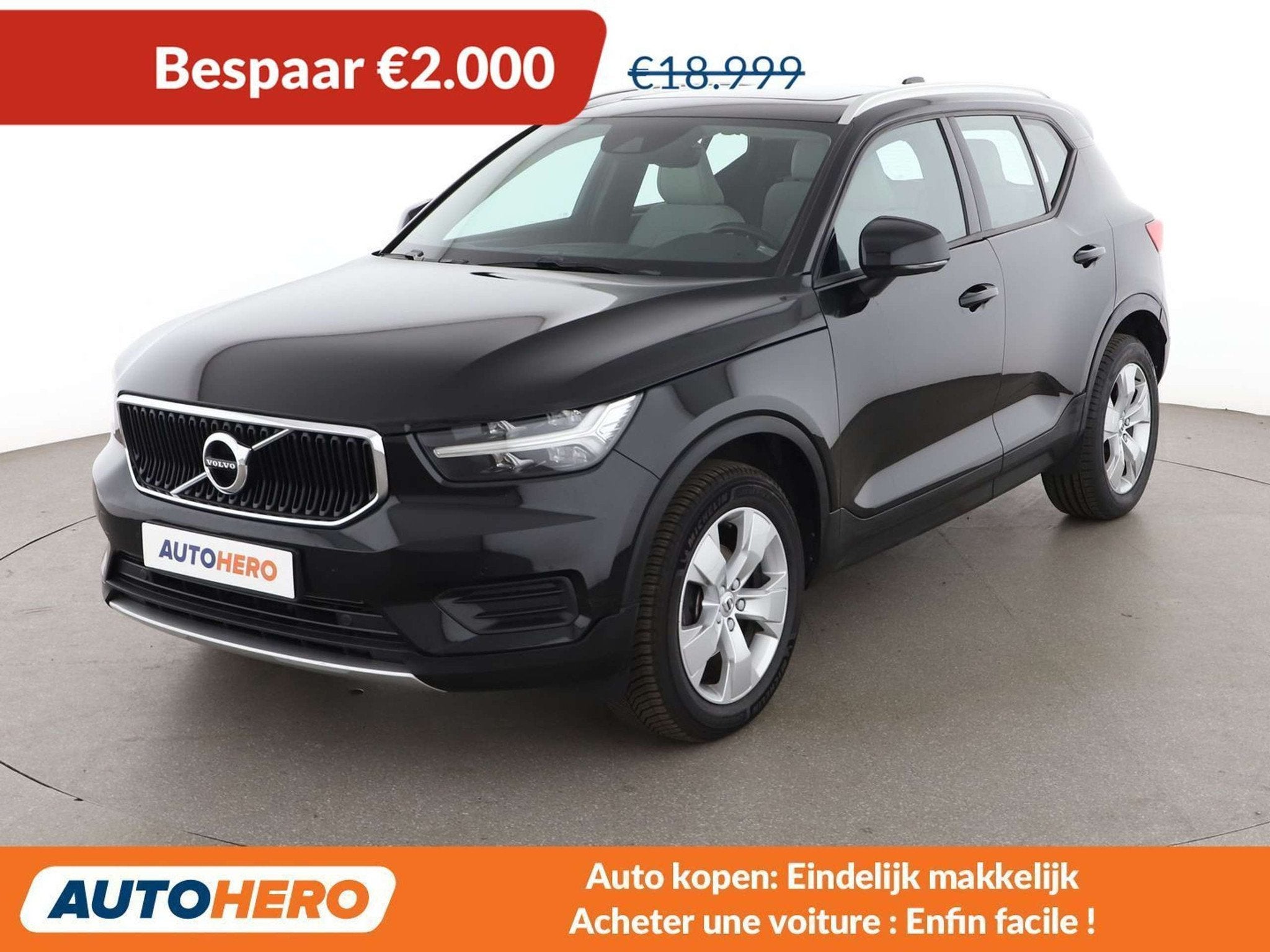 Volvo XC40 1.5 T3 Momentum Pro 2WD (bj 2019, automaat), Auto's, Gebruikt, Euro 6, Zwart, 120 kW