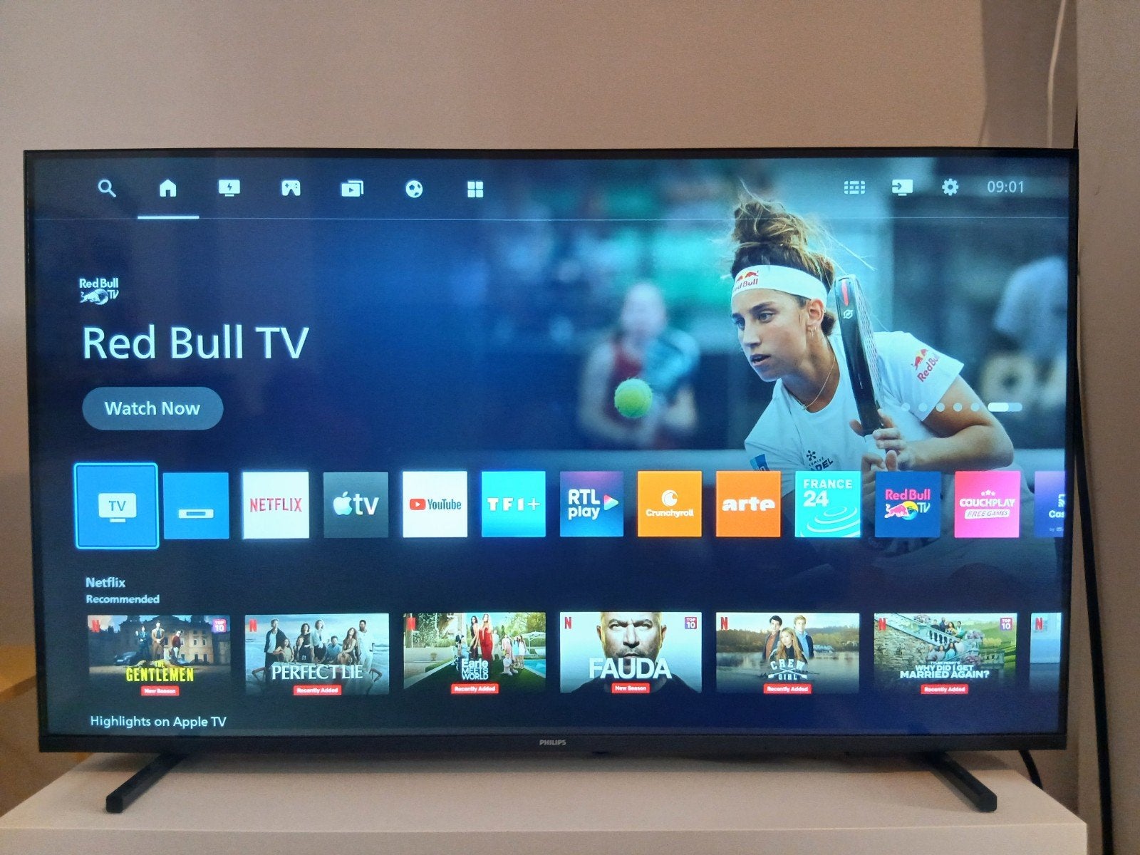 TV Philips 43" 4K (moins d'1 an) + meuble TV IKEA, Enlèvement, 4k (UHD), Philips, Smart TV