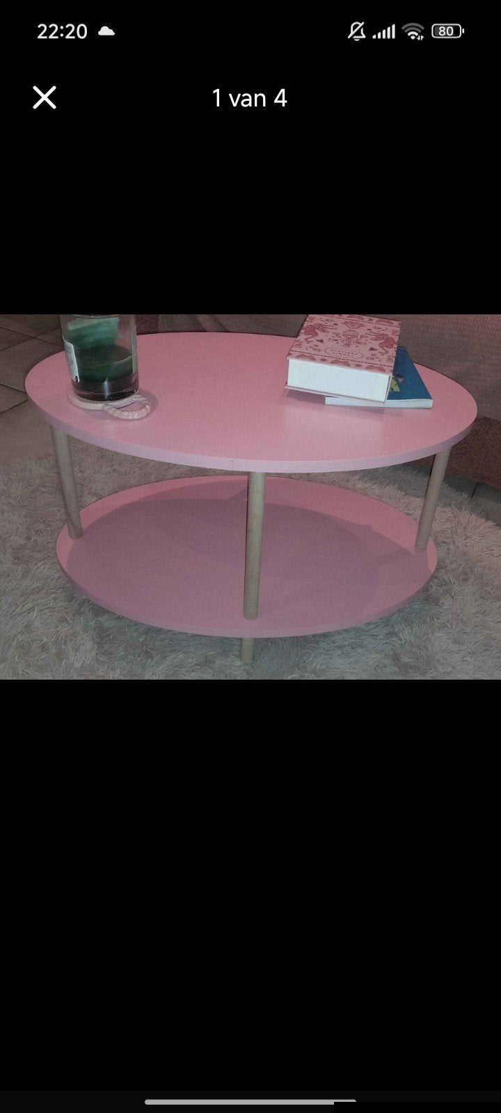 supermooie roze salontafel, Enlèvement