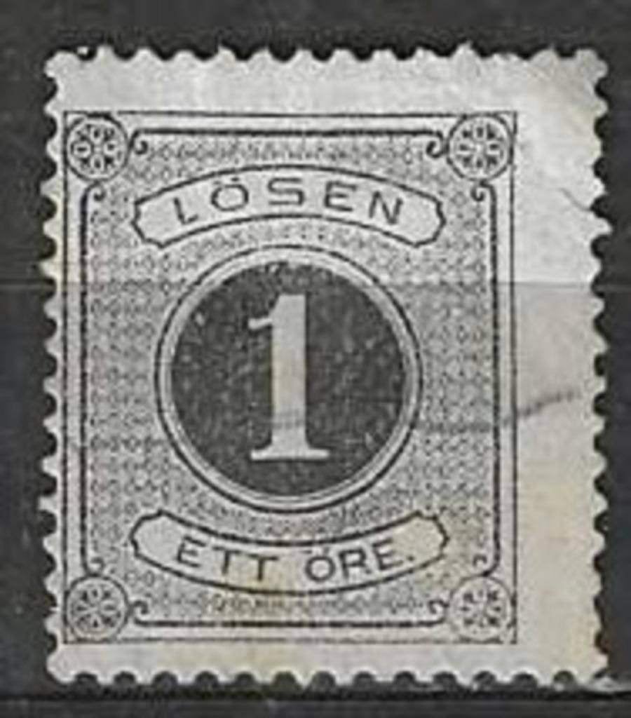 Zweden 1874 - Yvert 1 A TX - Takszegel 30 ore (ZG), Verzenden, Zweden, Postfris
