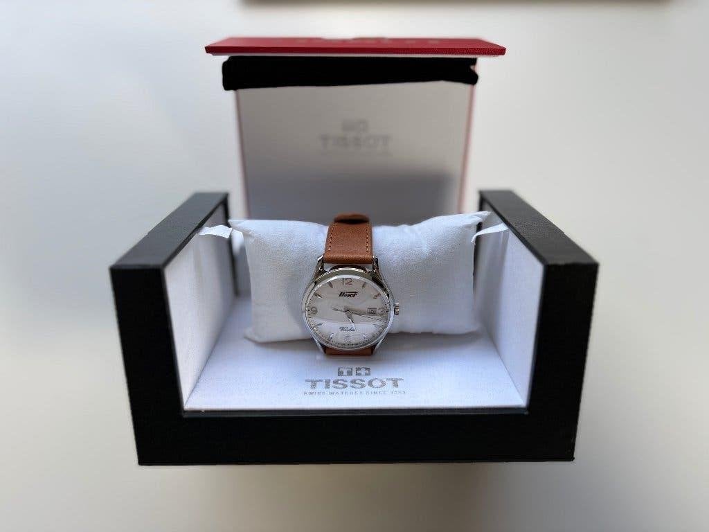 Montre Tissot Heritage Visodate T118.410.16.277.00, Overige merken, Leer, Staal, Polshorloge