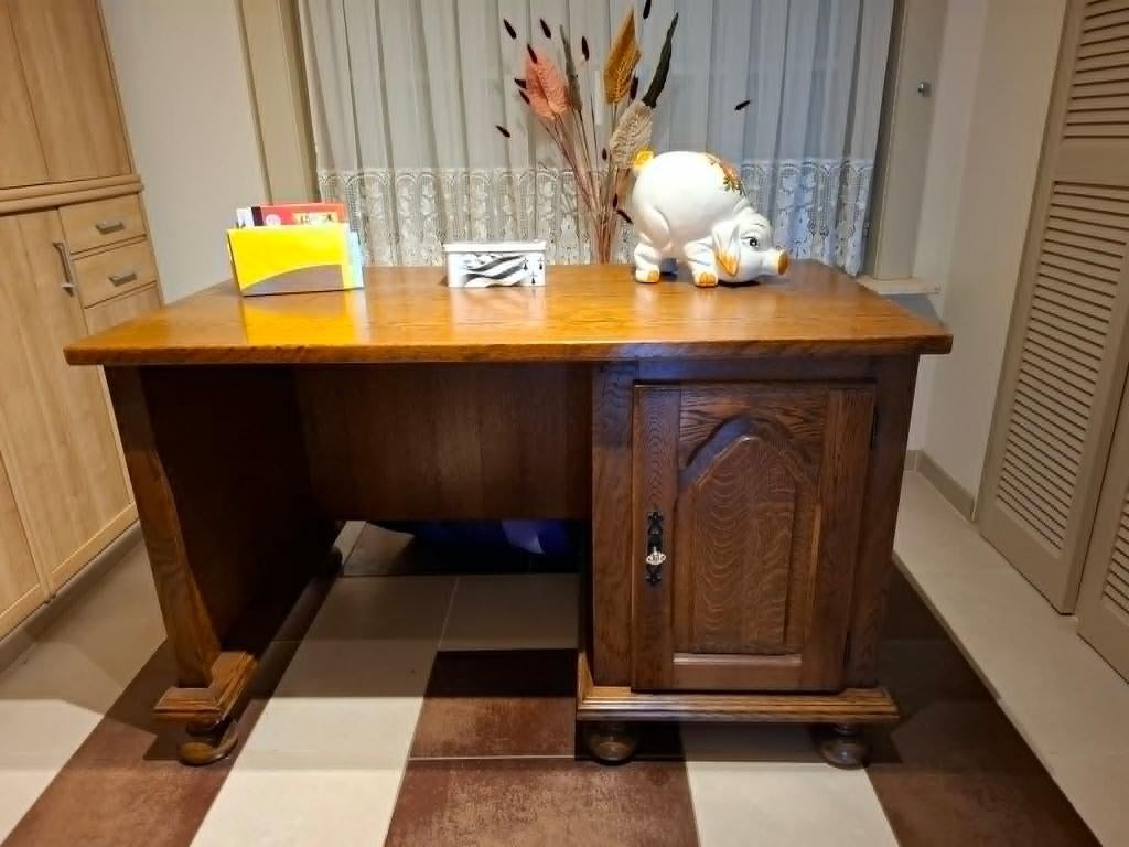Massief eiken bureau meubel, Enlèvement, Comme neuf