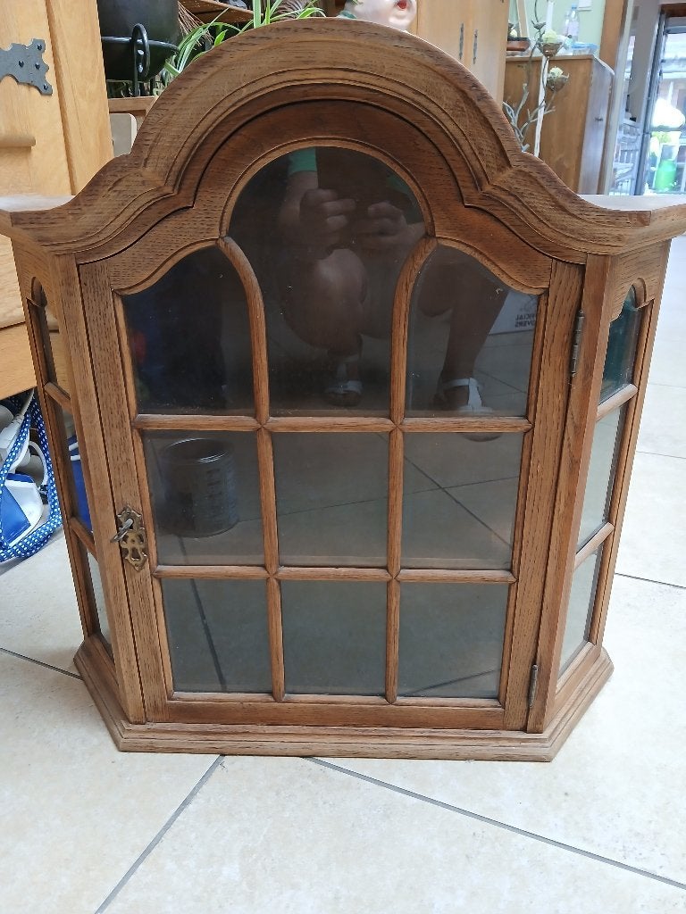 Houten vitrinekastje, Antiek en Kunst, Ophalen