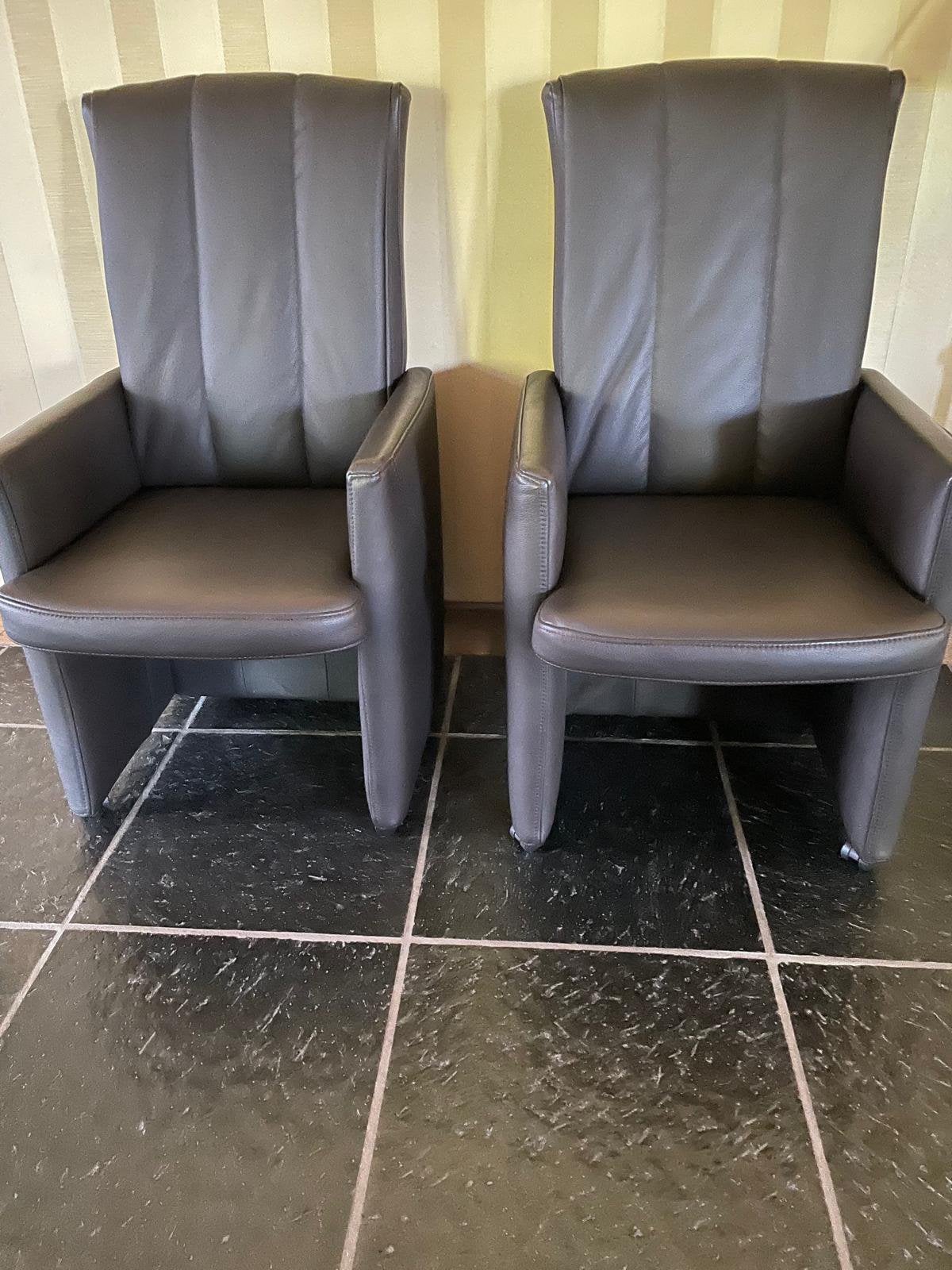 Lederen zetel/stoel op wieltjes - 8stuks, Enlèvement, Comme neuf, Cuir