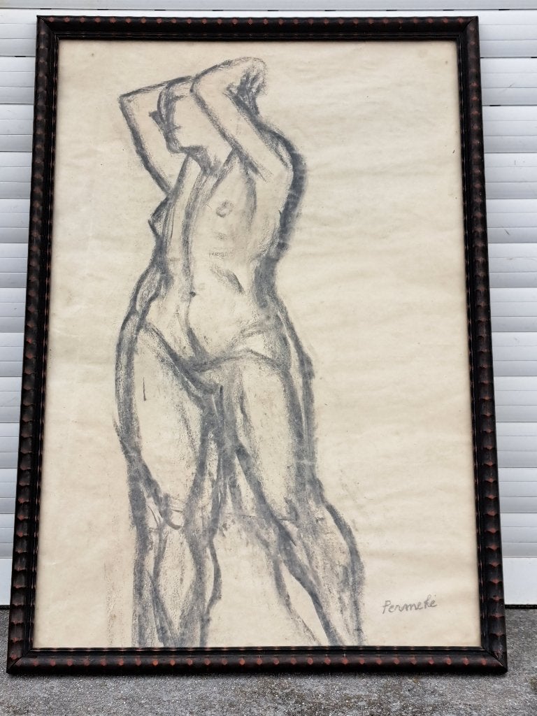 dessin nu signe constant permeke, Antiek en Kunst, Kunst | Tekeningen en Fotografie, Tekening, Ophalen of Verzenden