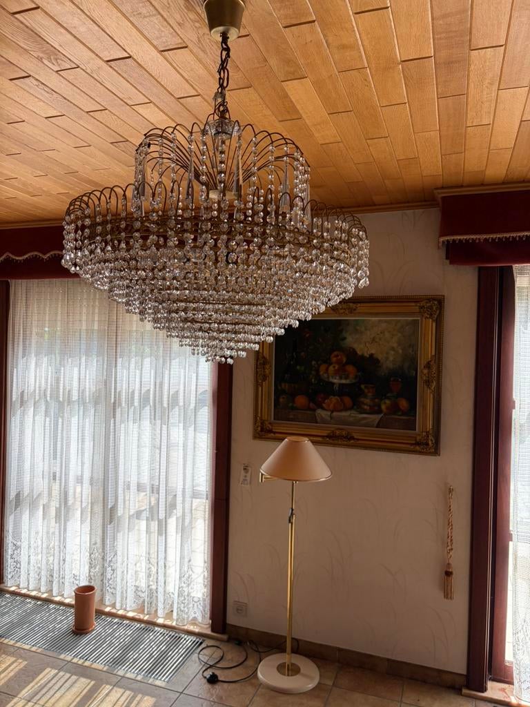 Luster met kristallen bellen, Huis en Inrichting, Lampen | Kroonluchters, Ophalen