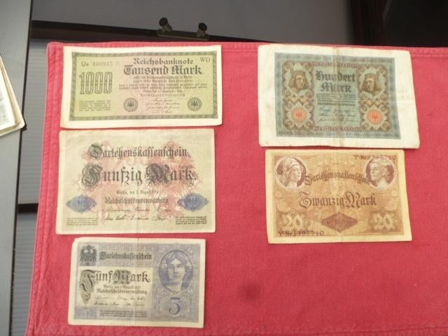 Oude MARK-bankbiljetten, Ophalen, Bankbiljetten