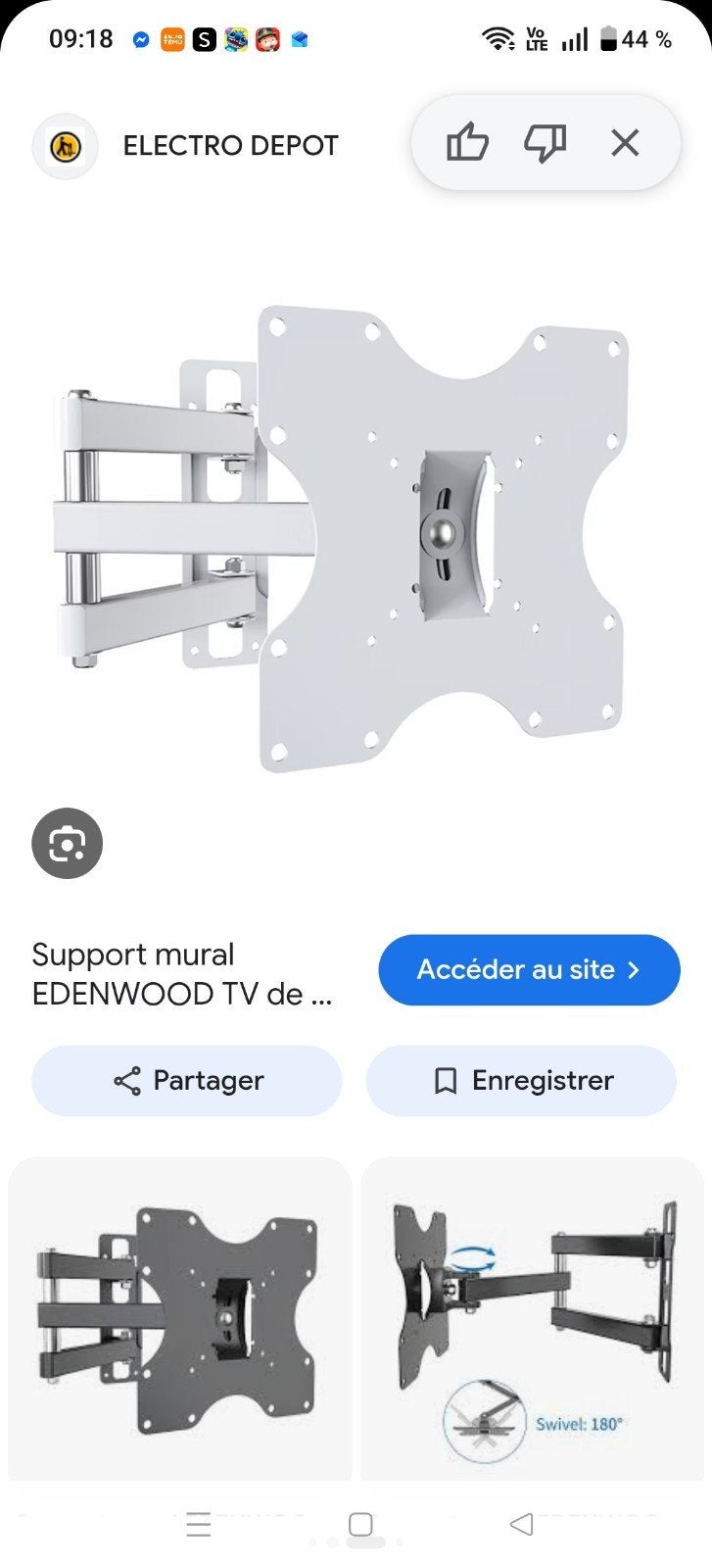 Bras pour TV, Enlèvement