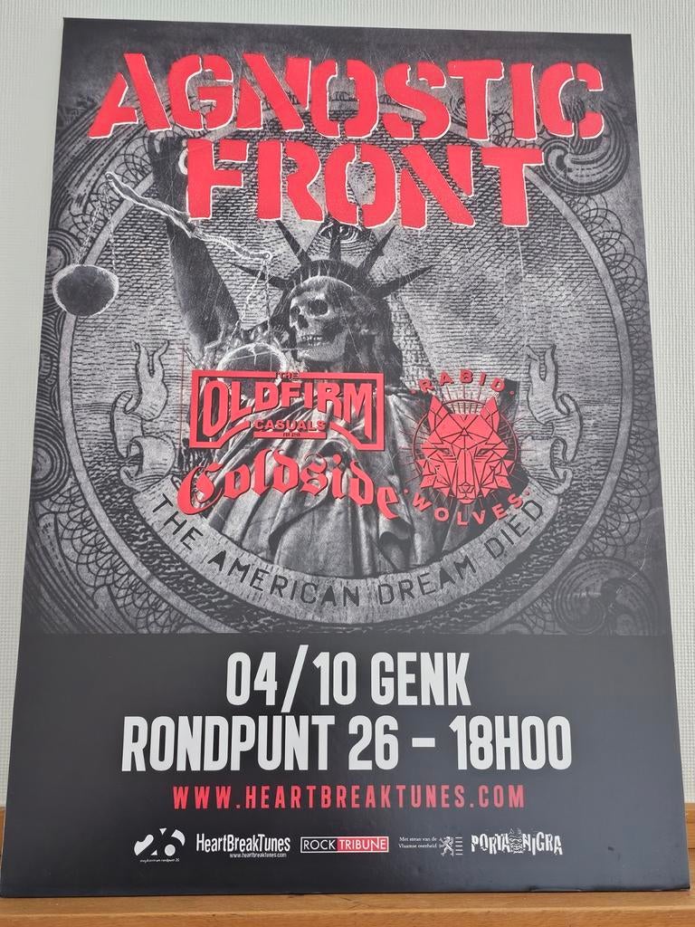 Affiche New Yorkse hardcore punkband Agnostic Front. , Verzamelen, Ophalen of Verzenden