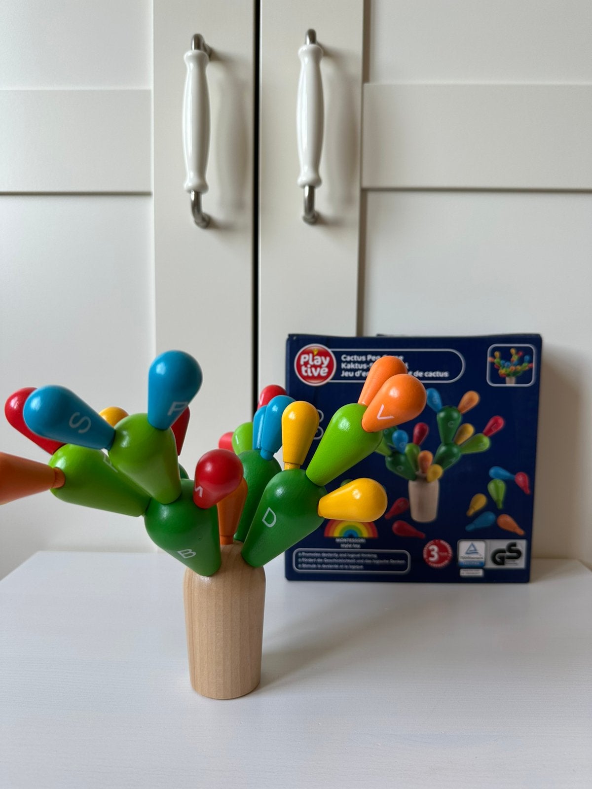 Houten alfabet cactus, Ophalen of Verzenden, Zo goed als nieuw