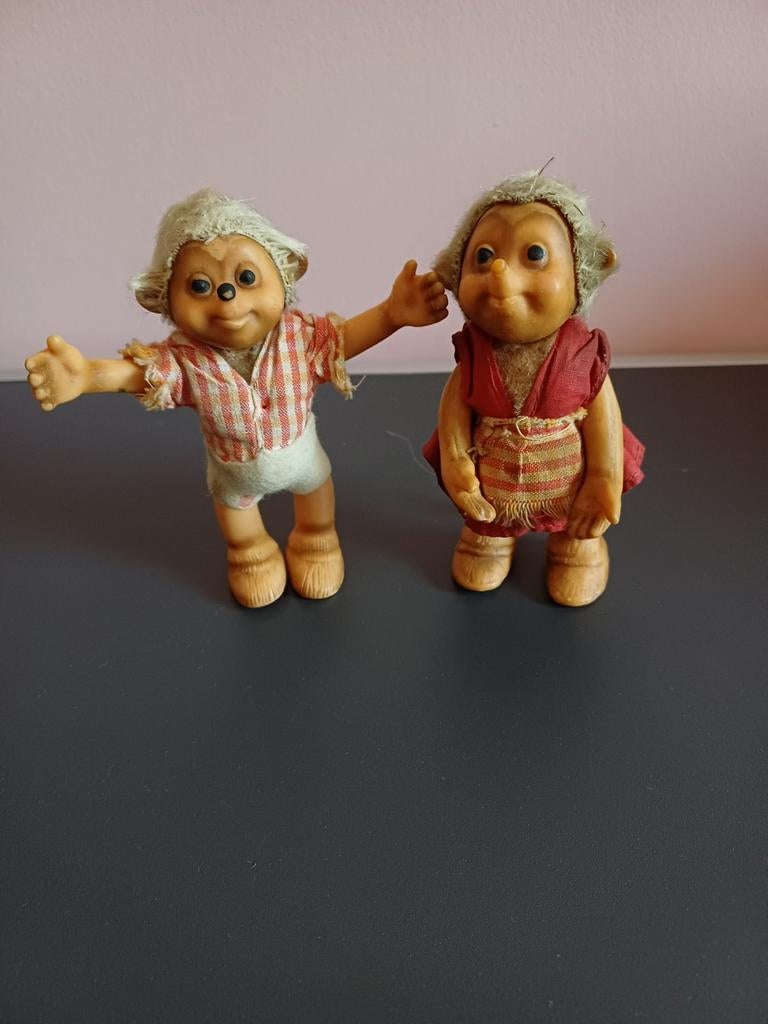 Koppeltje Mecki's van Steiff 12cm groot, Antiek en Kunst, Ophalen