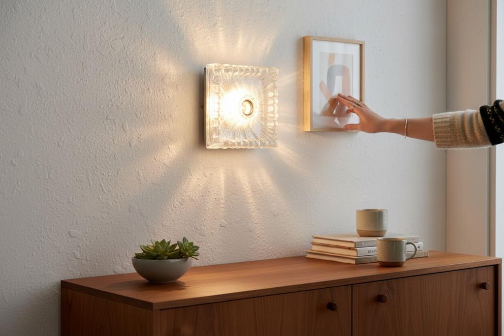 Vintage glazen wandlamp muurlamp :  Hustadt Leuchten, Antiek en Kunst, Ophalen
