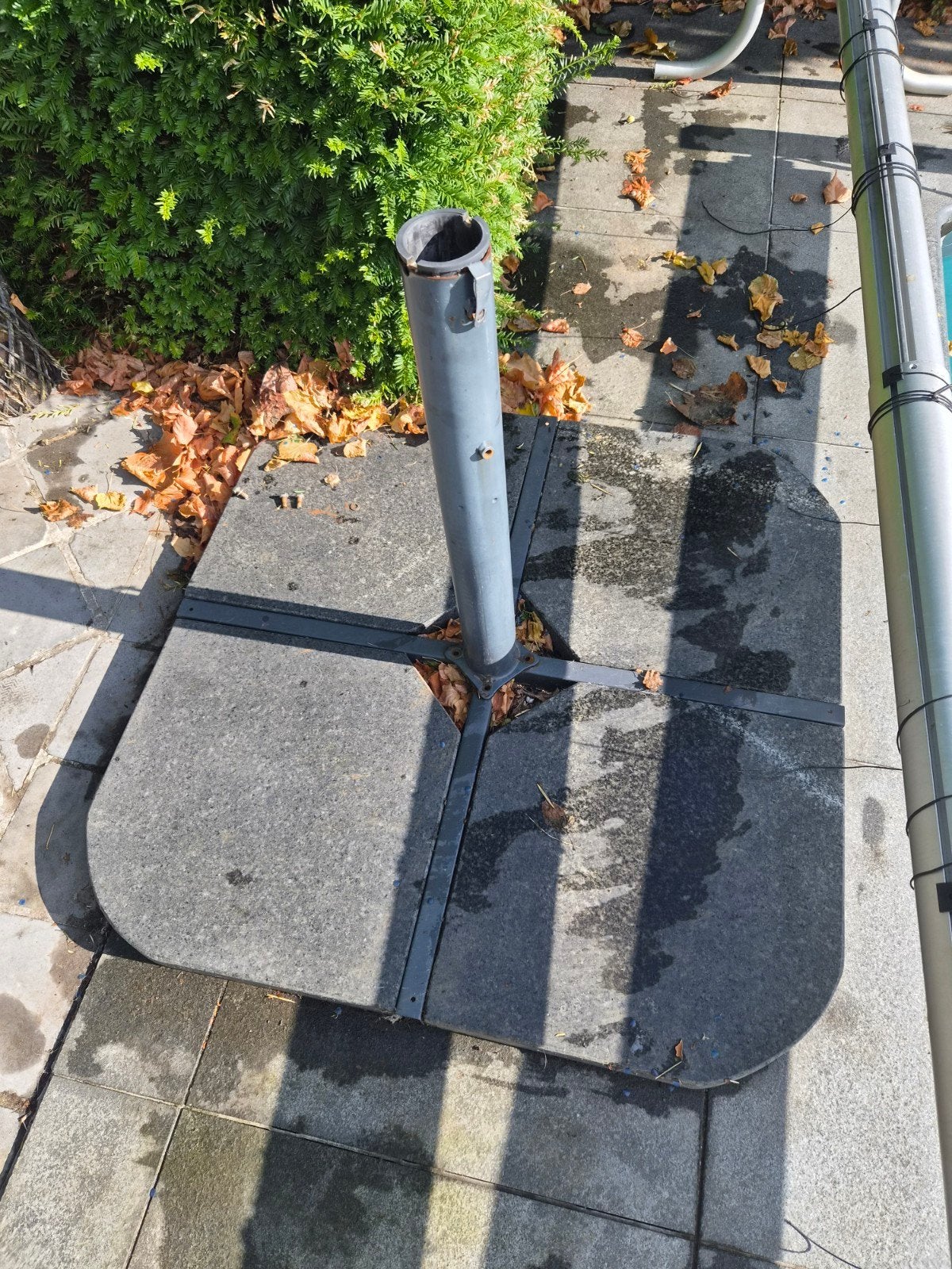 voet voor parasol, Ophalen