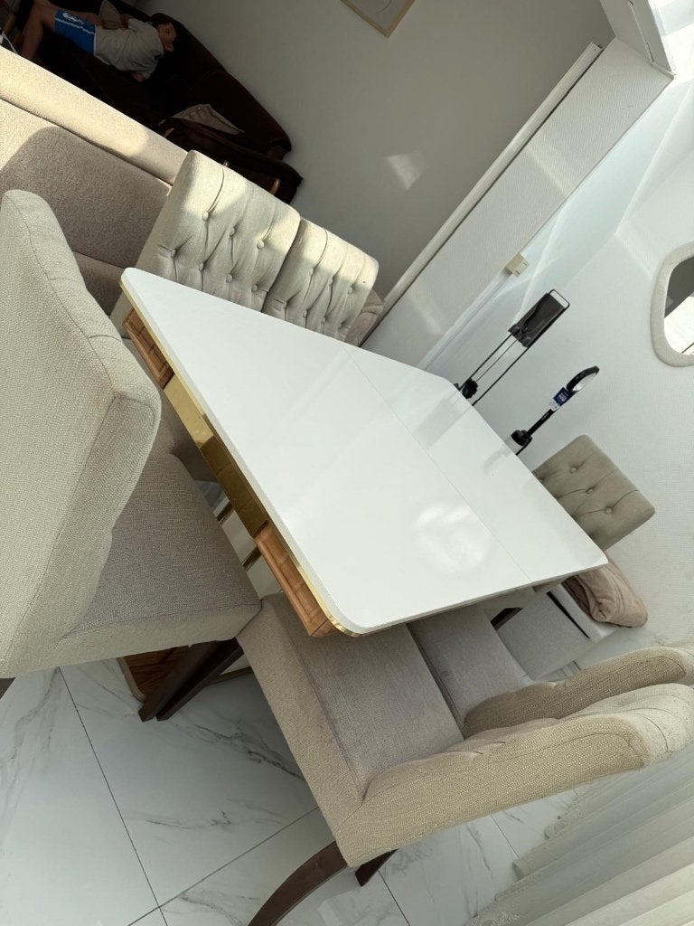 À vendre : table à manger avec 6 chaises., Maison & Meubles, Tables | Tables à manger, Enlèvement, Comme neuf