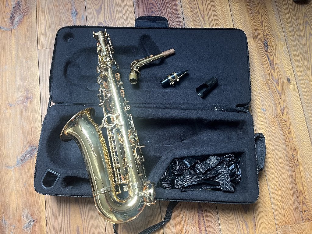 Saxophone alto Monzani MZAS-90L, Enlèvement, Comme neuf, Alto, Avec valise