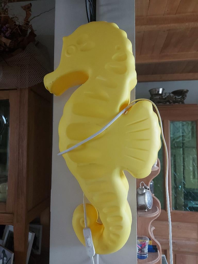 Sfeer lampje zeepaard en een roze bloem, Ophalen, Gebruikt, Lamp