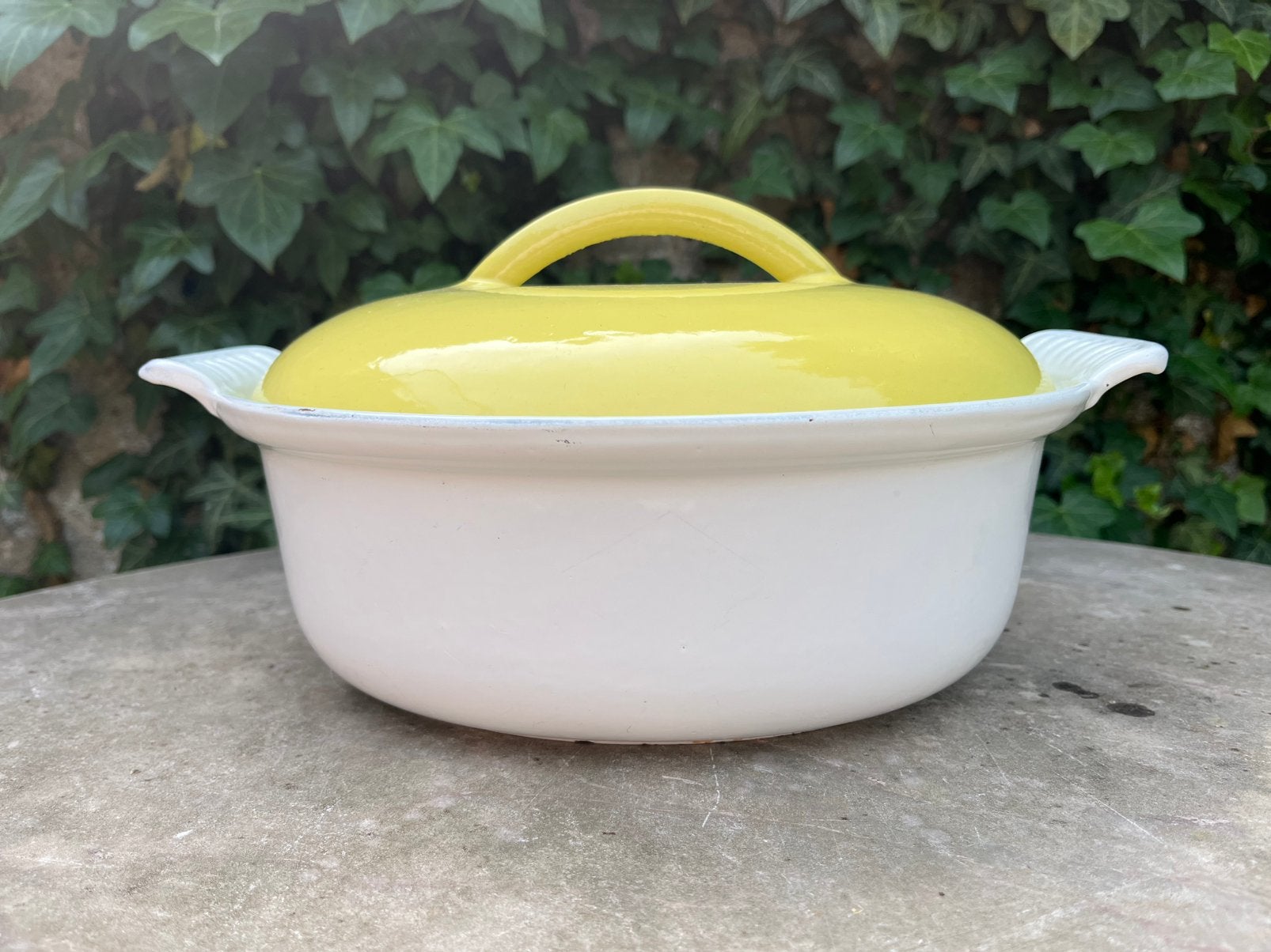Poêle/plat à four vintage avec couvercle DRU Made in Holland, Enlèvement ou Envoi, DRU, Utilisé, Poêle à frire ou Sauteuse