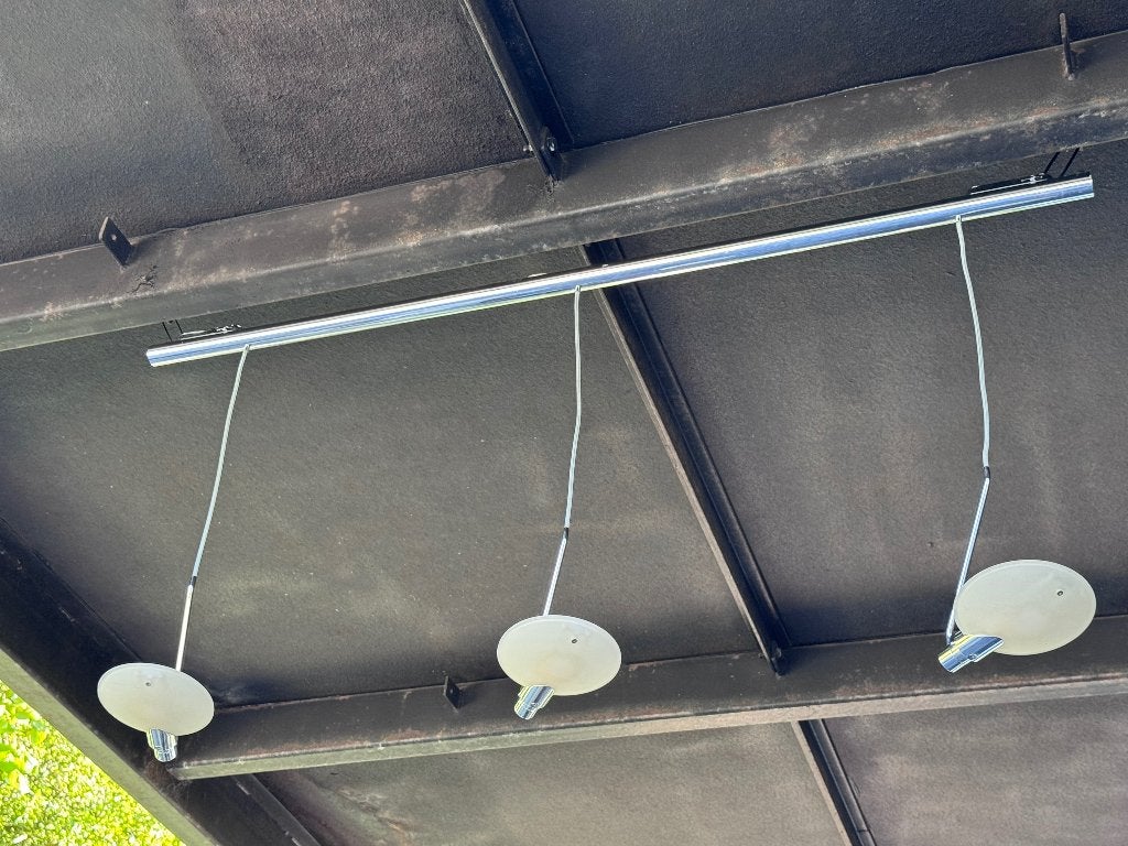 Luminaire Occhio suspendu triple éclairages, Maison & Meubles, Enlèvement, Utilisé, Verre, Luminaire design
