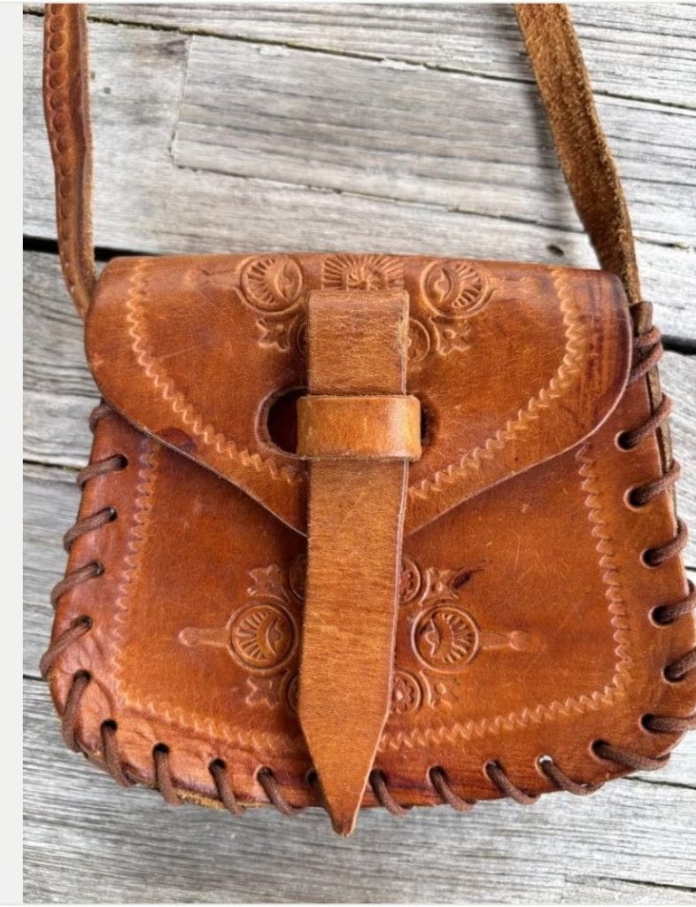Sac à main en cuir vintage, Enlèvement ou Envoi, Comme neuf, Brun, Sac à bandoulière