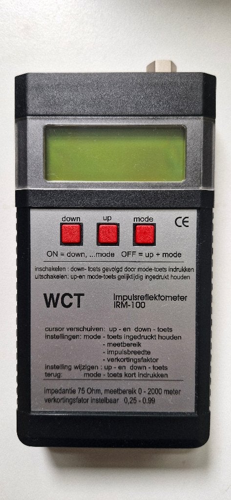 WCT IRM-100 Impulsreflektometer - Kabeltester, Ophalen of Verzenden, Zo goed als nieuw, Overige meters
