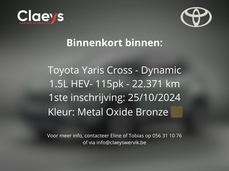 Toyota Yaris Cross Dynamic Toyota Yaris Cross - Dynamic, Automaat, Overige kleuren, Centrale vergrendeling, 1490 cc