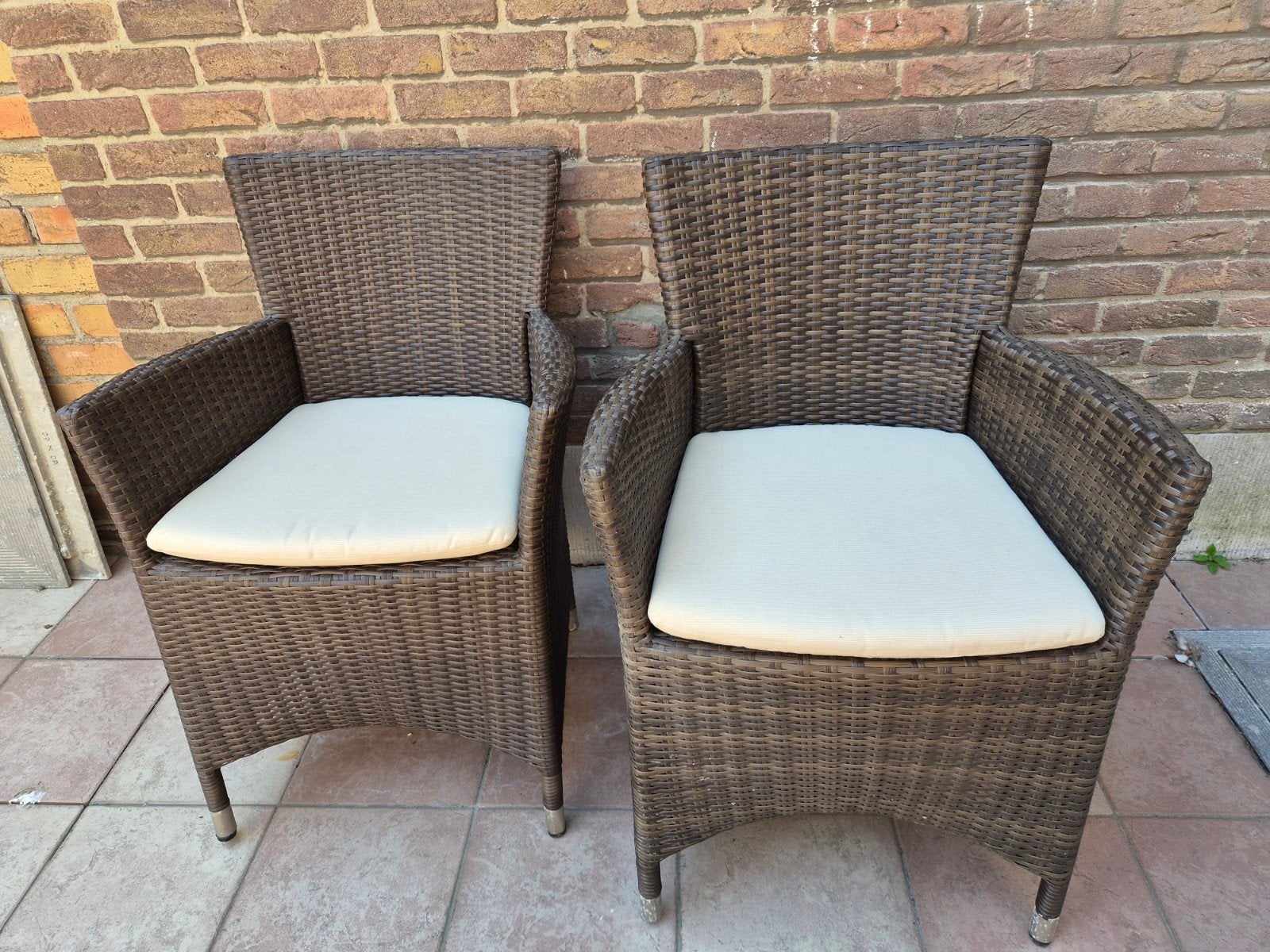 Tuinstoelen met kussens, Tuin en Terras, Tuinsets en Loungesets, Kunststof, Gebruikt, Stoel, Tuinset