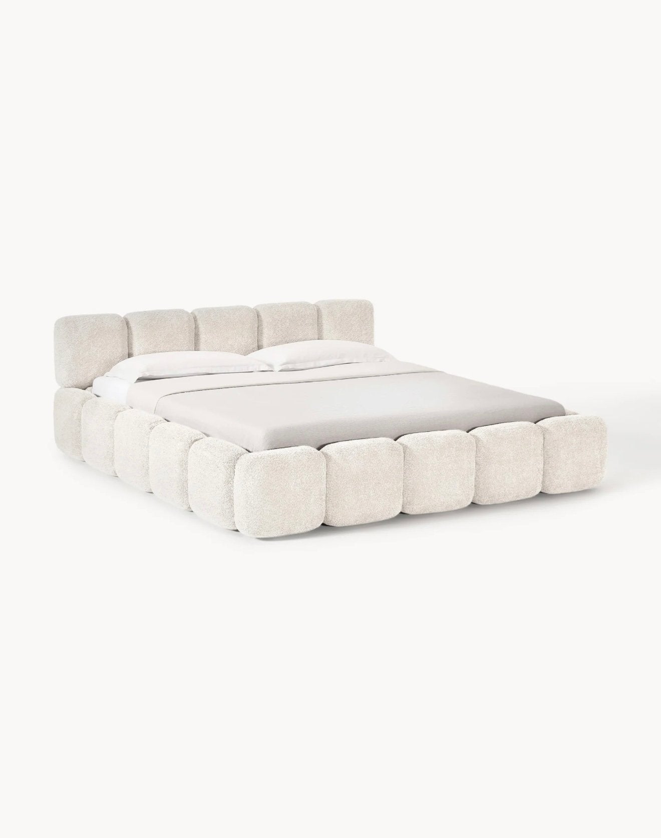 Lit Westwing Tayla 180x200 avec rangement, Enlèvement, Comme neuf, Beige, 200 cm