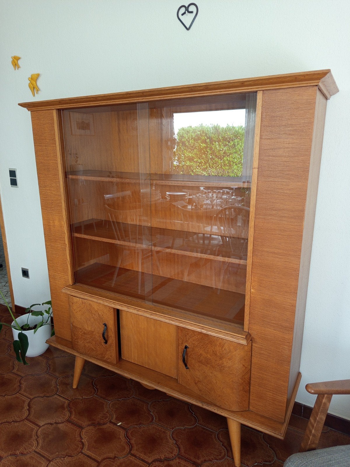 retro vitrinekastje, Huis en Inrichting, Ophalen, 100 tot 150 cm, 150 tot 200 cm, Vintage