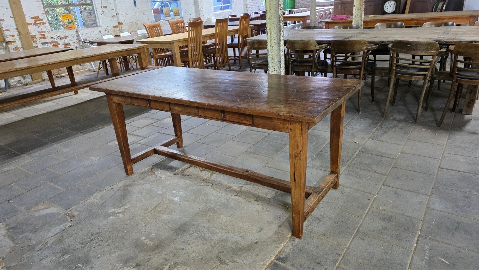 Prachtige 19e-Eeuwse Franse Boerentafel (180 cm), Antiek en Kunst, Ophalen of Verzenden