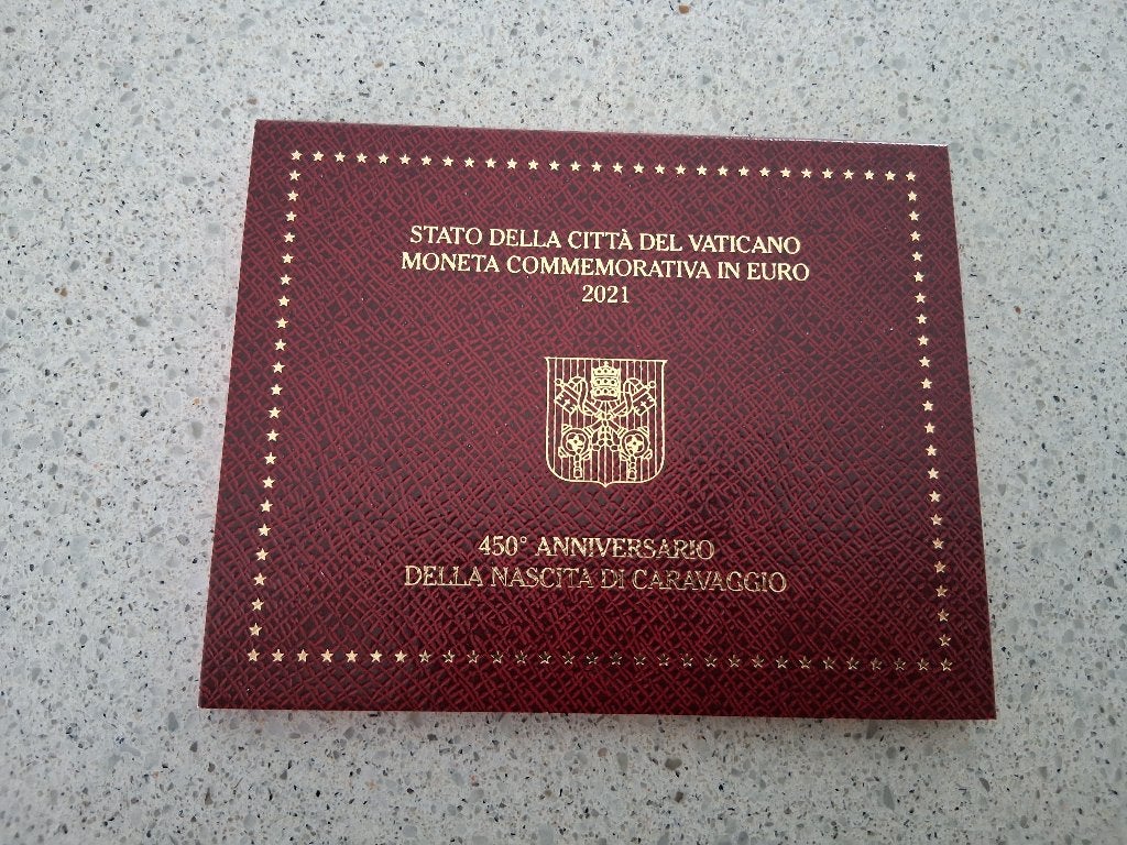 2 euro Vaticaan 2021 Caravaggio in boekje, Ophalen of Verzenden, Vaticaanstad, 2 euro, Losse munt