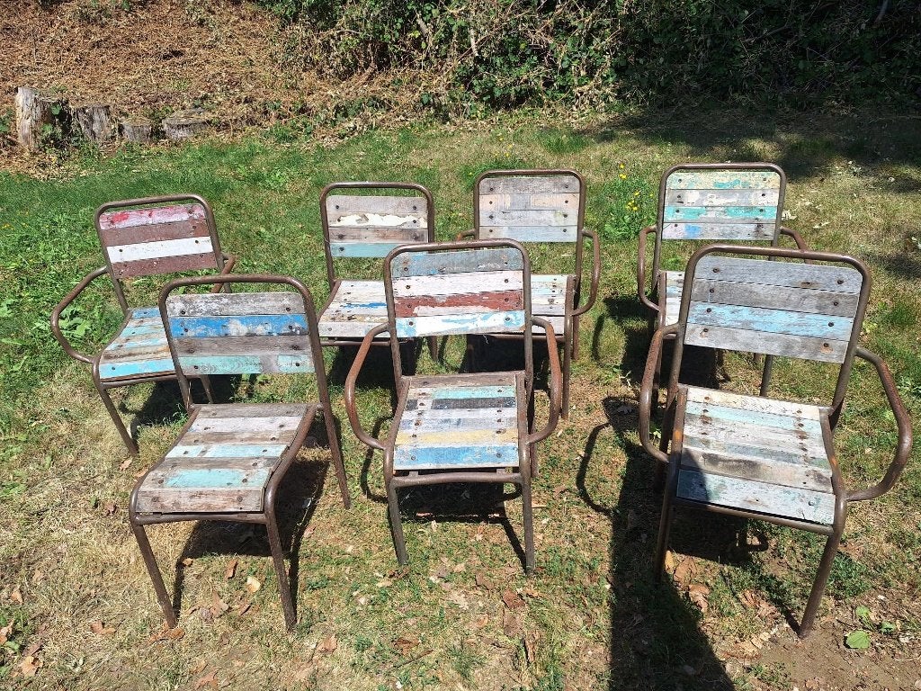 Stoelen voor terras, Jardin & Terrasse, Chaises de jardin, Enlèvement, Utilisé, Métal, Empilable