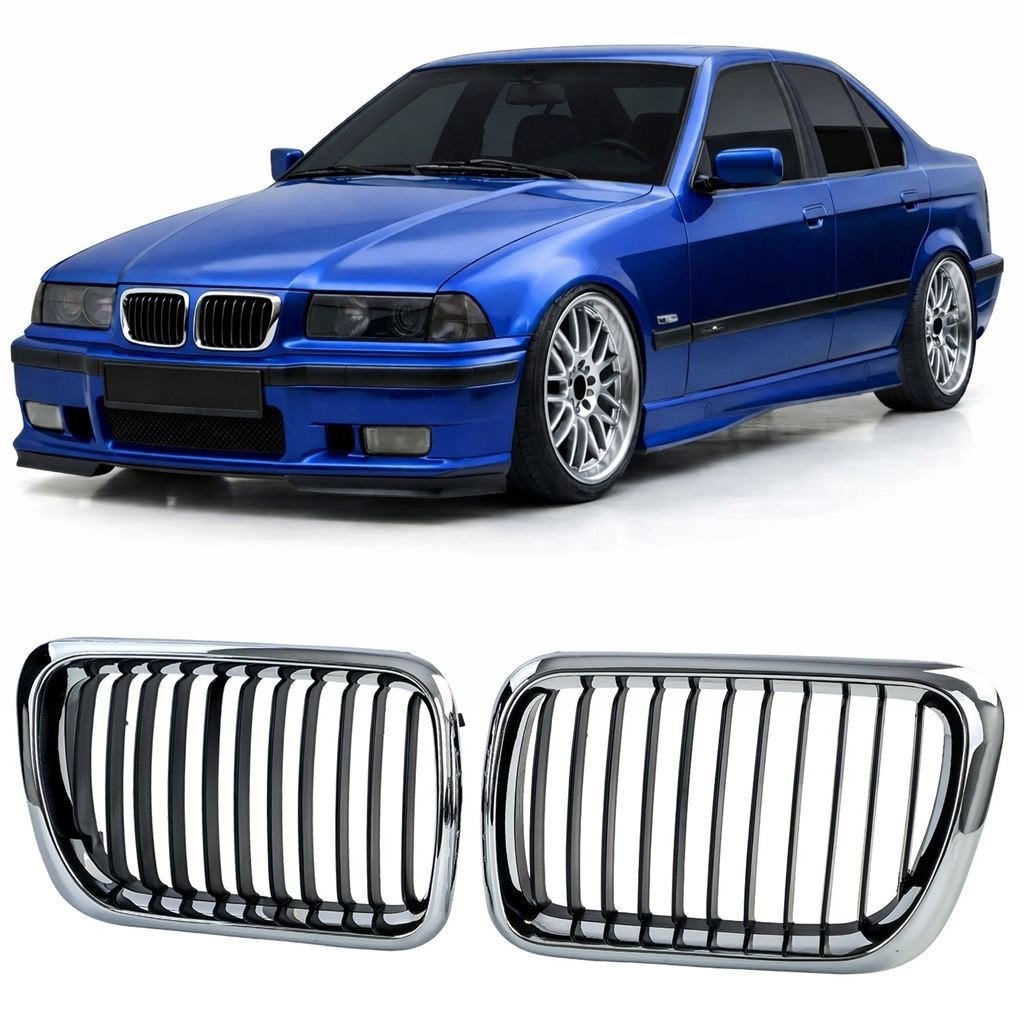 Gill Voor Bmw 3 Serie E36 Nieren Chroom zwart, Verzenden