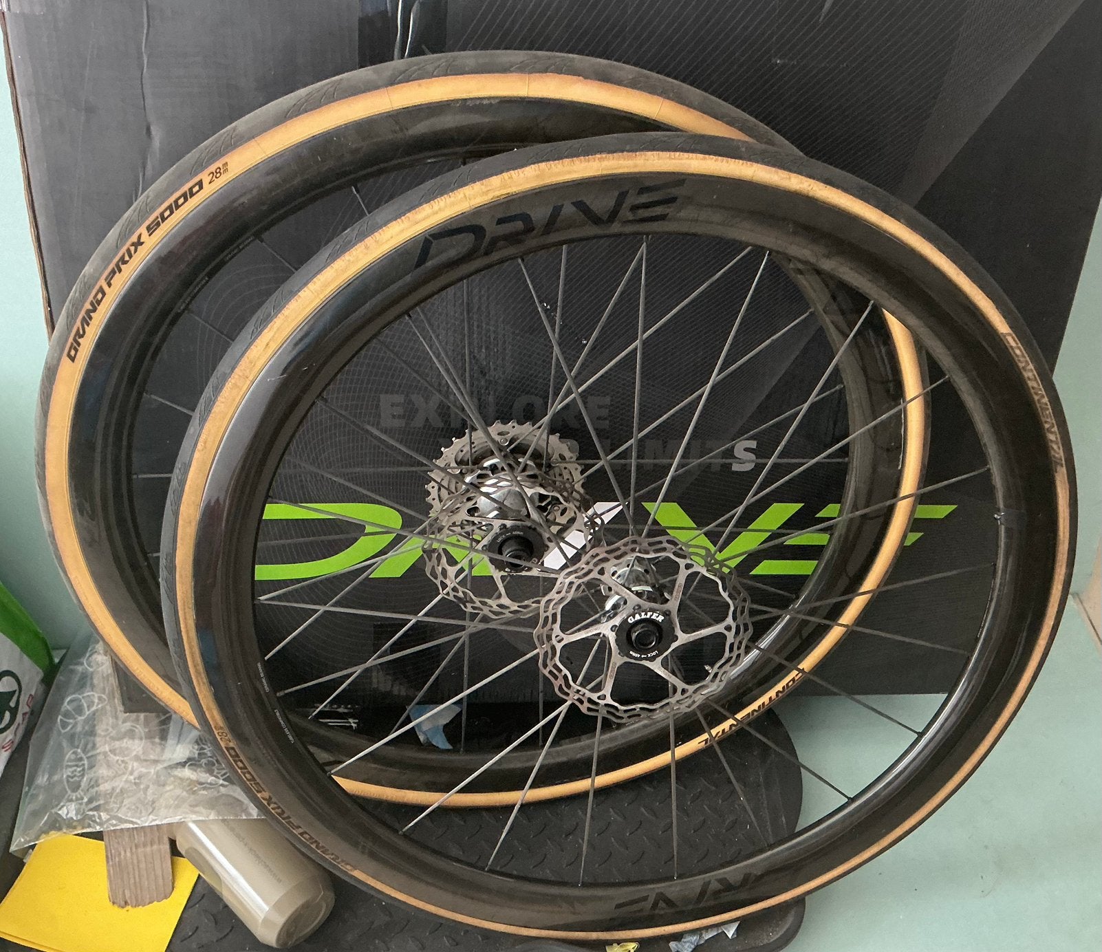 Elite Drive 40D wielen, met galfer discs 140/160mm, Fietsen en Brommers, Wiel, Gebruikt, Ophalen of Verzenden, Racefiets