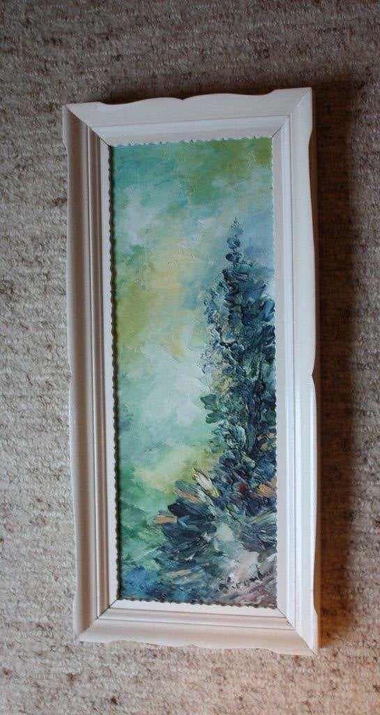 schilderij  - boom, Antiek en Kunst, Ophalen of Verzenden, Op houten frame, Landschap